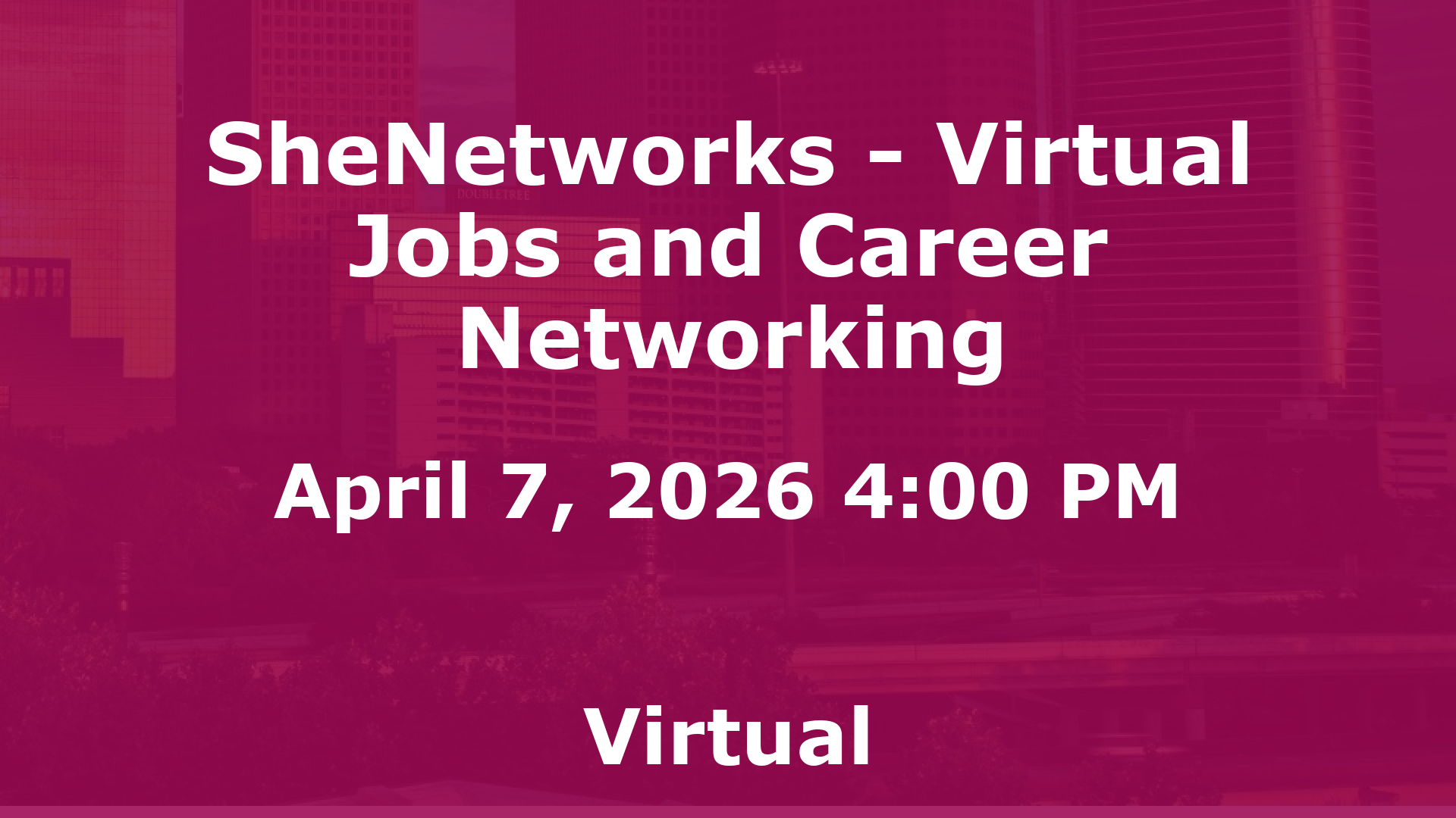 SheNetworks - Virtual Jobs and Career Networking event image